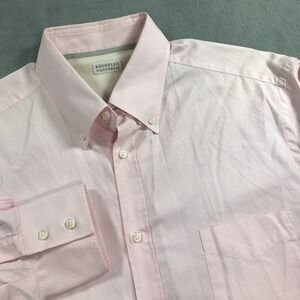 Brunello Cucinelli Shirt Men's 2XL XXL Pink Striped Button Down Made In Italy *